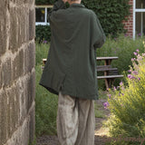Oversized Spring Linen Jacket: Loose Fit