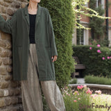 Oversized Spring Linen Jacket: Loose Fit
