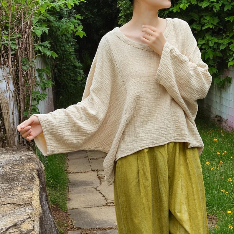Oversized Spring Linen Jacket Loose Fit