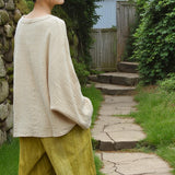 Oversized Spring Linen Jacket Loose Fit